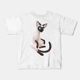 Cozy Siamese Cat Kids T-Shirt